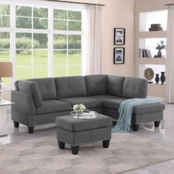 L-Shape Sectional Sofa With Ottoman -Right Chaise 12 L-Shape Sectional Sofa With Ottoman -Right Chaise - 1500 1500 frame 0 395