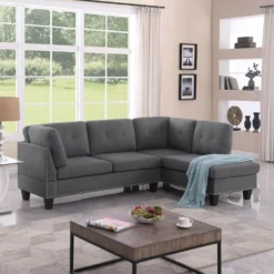 L-Shape Sectional Sofa With Ottoman -Right Chaise 17 L-Shape Sectional Sofa With Ottoman -Right Chaise - 1500 1500 frame 0 400