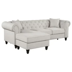 Other 2-Piece Sectional In Oatmeal Linen-like Upholstery