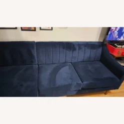 West Elm Oliver 2 Piece Sectional Blue Velvet - 1500 1500 frame 0 463