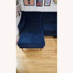 West Elm Oliver 2 Piece Sectional Blue Velvet - 1500 1500 frame 0 466