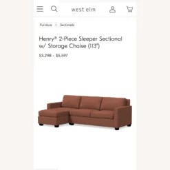 West Elm Henry 2-Piece Sleeper Sectional With Storage - 1500 1500 frame 0 485