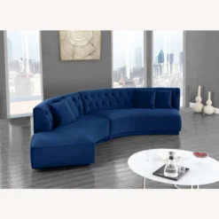 Other 2-Piece Sectional In Curved-Shape Navy Velvet - 1500 1500 frame 0 496