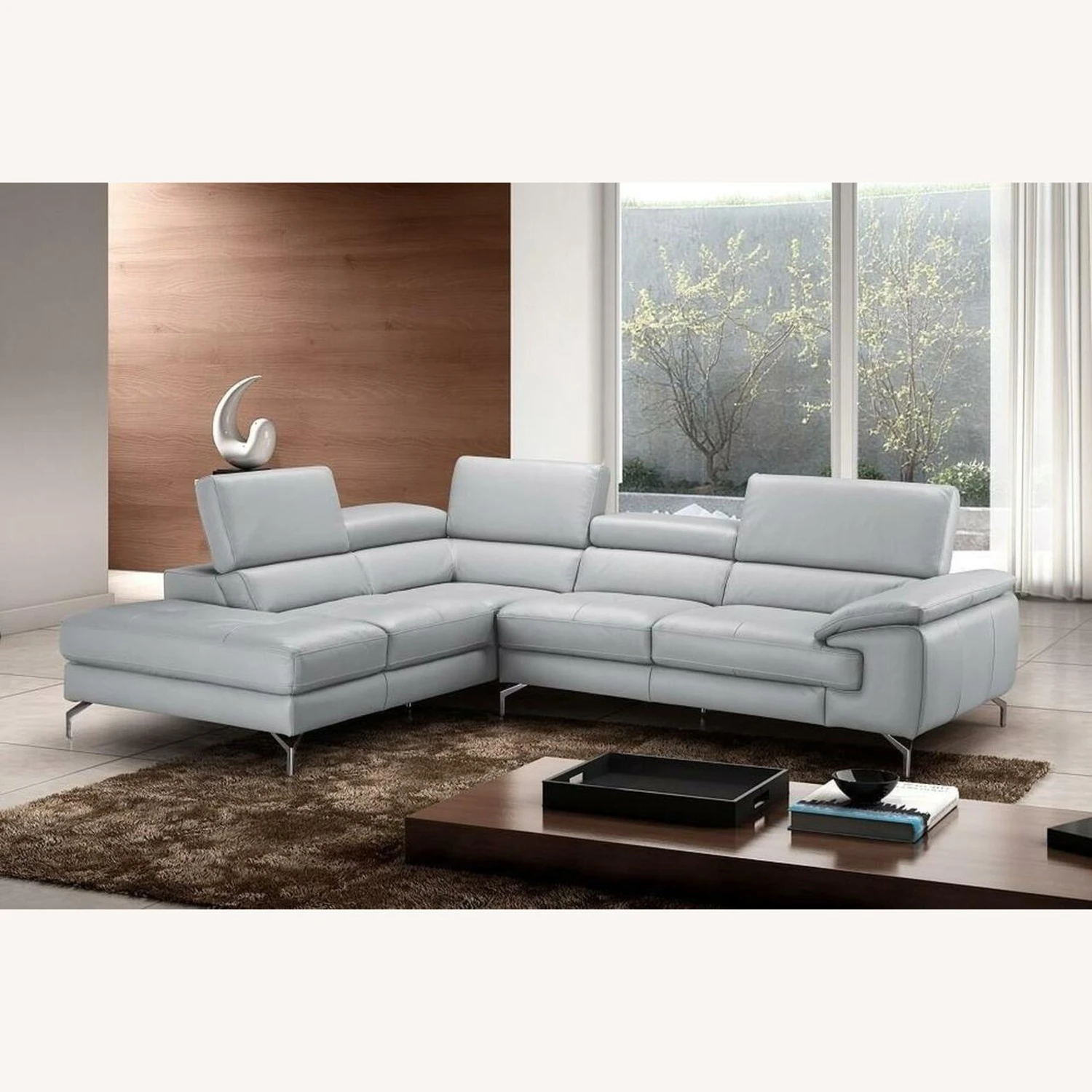 Other Left-Hand Facing Sectional In Element Grey Leather 4 Other Left-Hand Facing Sectional In Element Grey Leather - Image 4