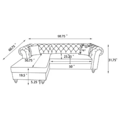 Other Sectional In Oatmeal Fabric W/ Wide Roll Arms - 1500 1500 frame 0 55