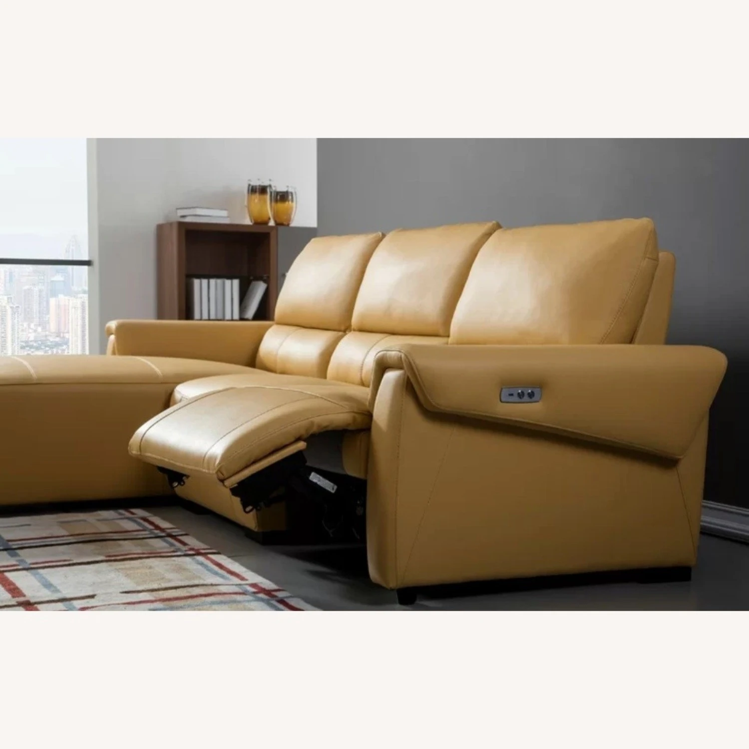 Minnich Reclining Leather Sectional Sofa 1 Minnich Reclining Leather Sectional Sofa