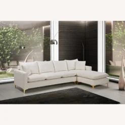 Other 2-Piece Reversible Sofa In Cream Velvet Upholstery