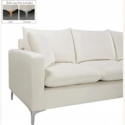 Other 2-Piece Reversible Sofa In Cream Velvet Upholstery - 1500 1500 frame 0 606