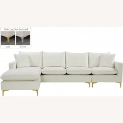 Other 2-Piece Reversible Sofa In Cream Velvet Upholstery - 1500 1500 frame 0 609