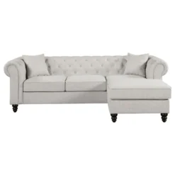 Other Sectional In Oatmeal Fabric W/ Wide Roll Arms - 1500 1500 frame 0 62