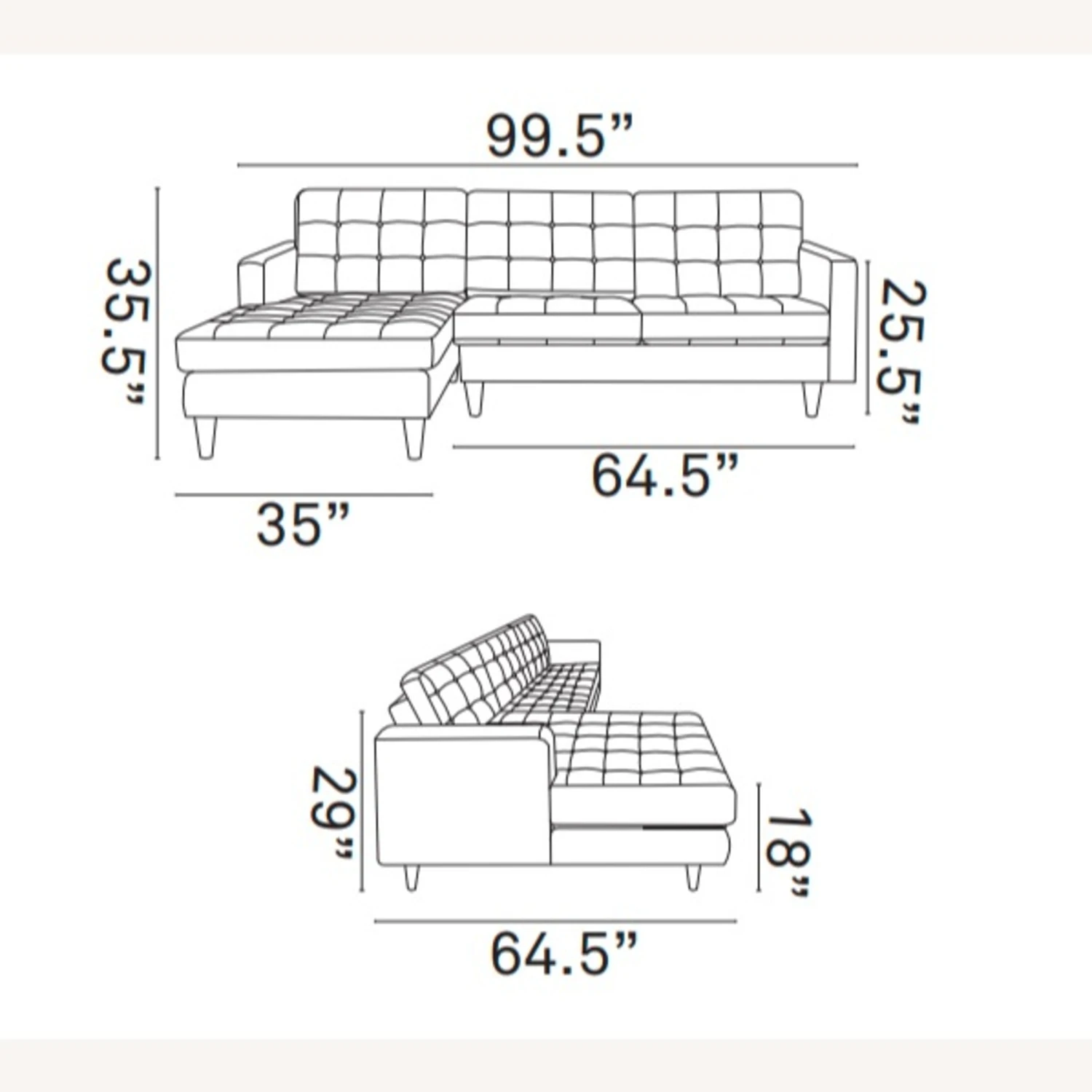 Other Left-Facing Sectional Sofa In Beige Fabric 6 Other Left-Facing Sectional Sofa In Beige Fabric - Image 6