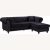 Other 2-Piece Sectional In Black W/ Double Row Nailheads