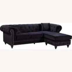 Other 2-Piece Sectional In Black W/ Double Row Nailheads