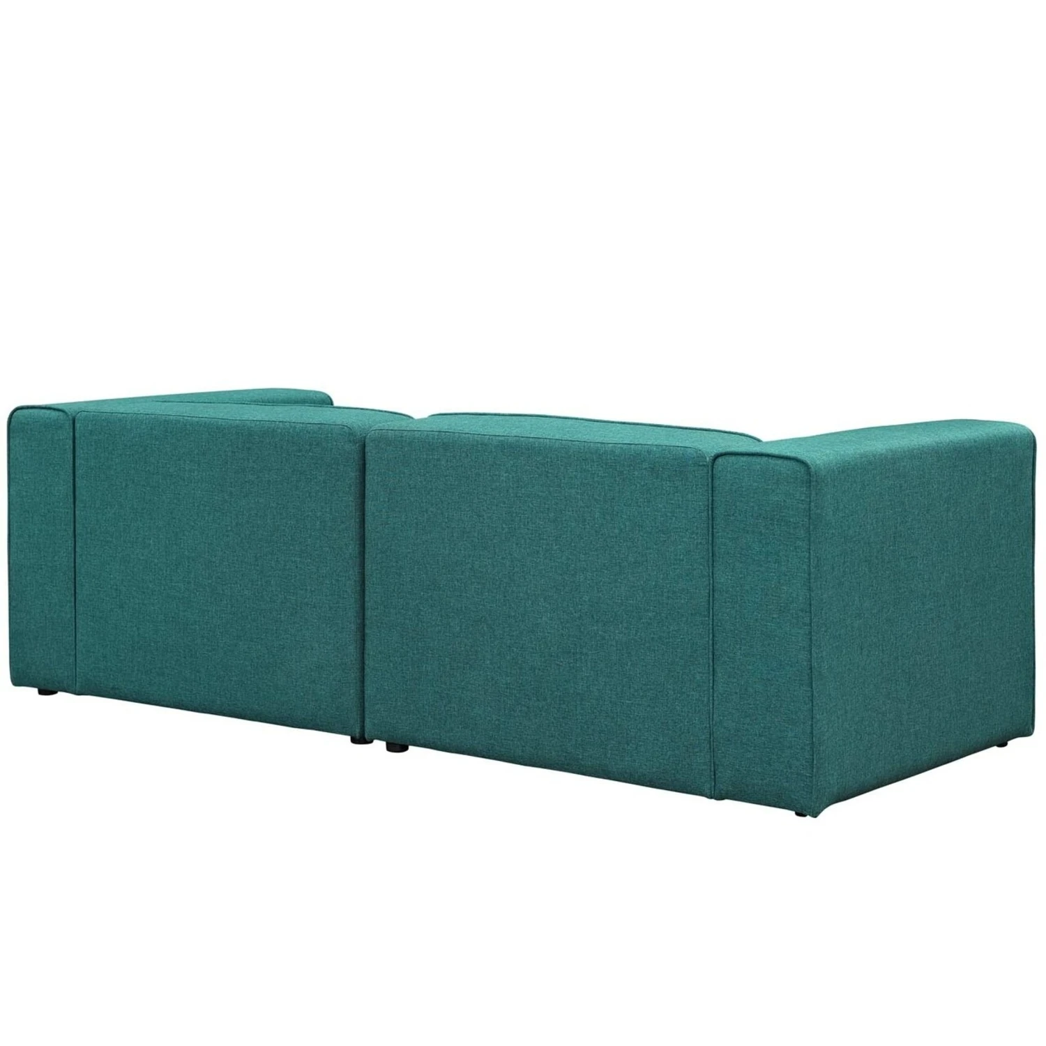 Other 2-Piece Sectional In Teal Fabric W/ Trim Lining 3 Other 2-Piece Sectional In Teal Fabric W/ Trim Lining - Image 3
