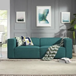 Other 2-Piece Sectional In Teal Fabric W/ Trim Lining 9 Other 2-Piece Sectional In Teal Fabric W/ Trim Lining - 1500 1500 frame 0 647