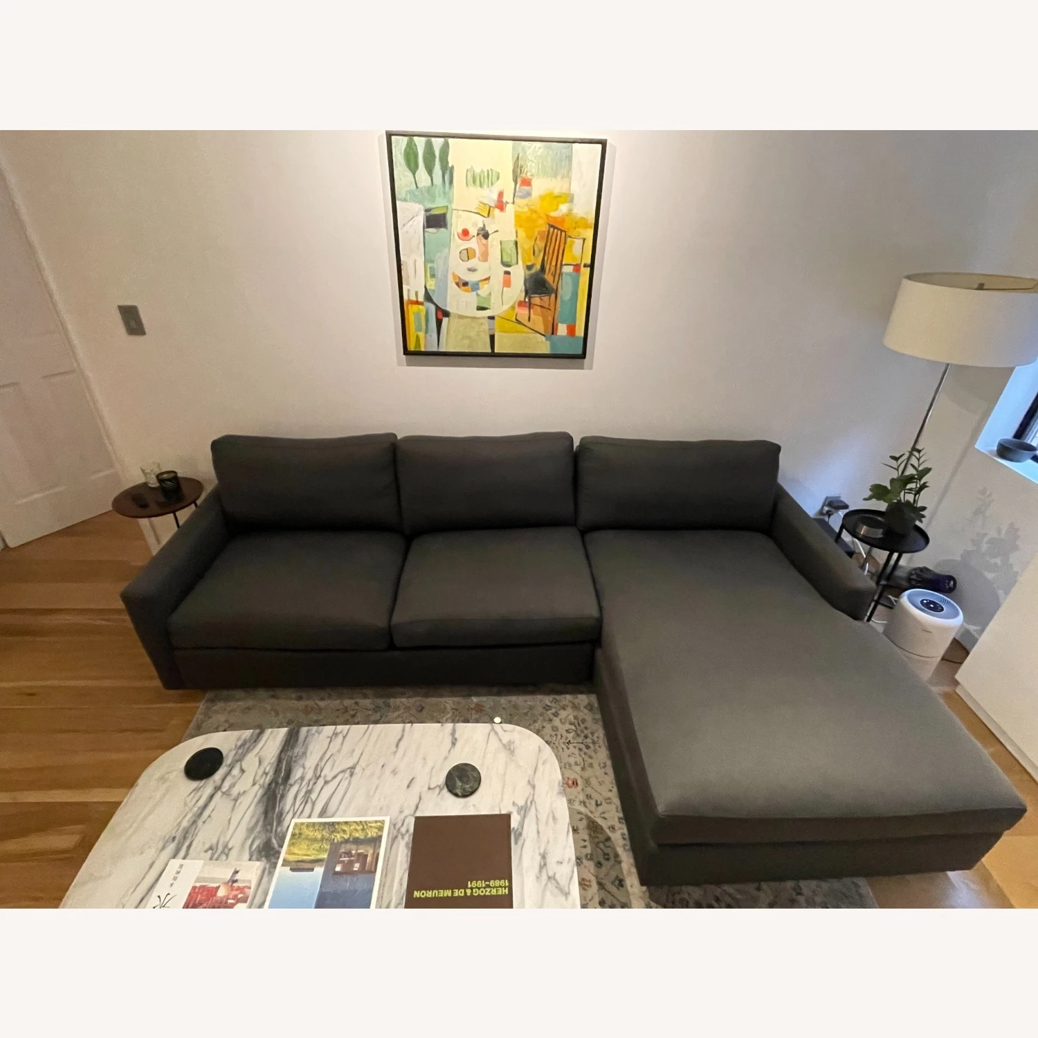 Room & Board Sectional With Chaise In Dark Grey 1 Room & Board Sectional With Chaise In Dark Grey