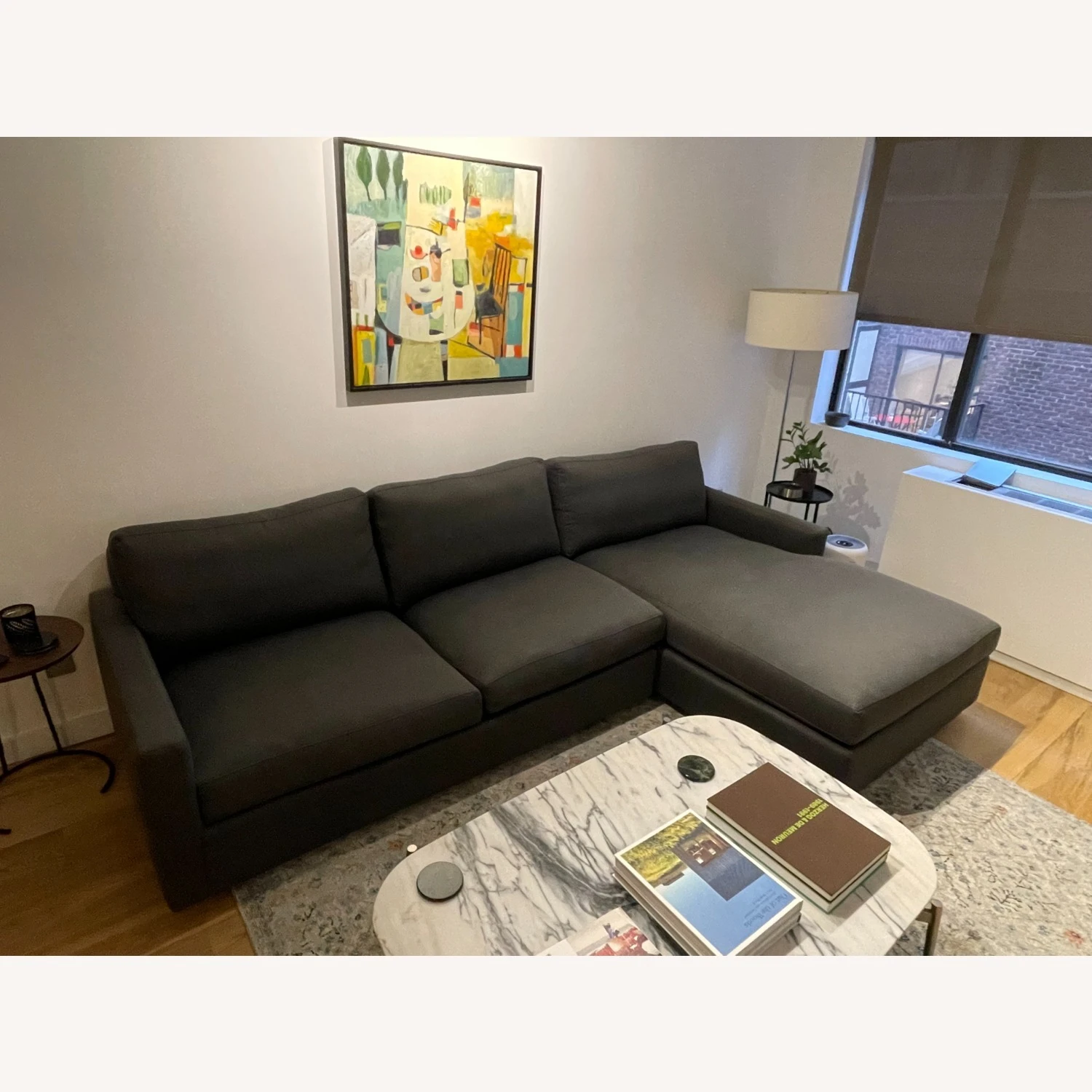 Room & Board Sectional With Chaise In Dark Grey 3 Room & Board Sectional With Chaise In Dark Grey - Image 3