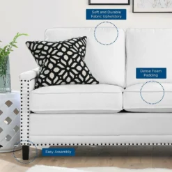 Other 2-Piece Sectional In White Polyester Fabric Finish