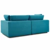 Other 2-Piece Sectional Sofa In Teal Linen Fabric