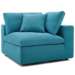 Other 2-Piece Sectional Sofa In Teal Linen Fabric - 1500 1500 frame 0 724