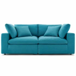 Other 2-Piece Sectional Sofa In Teal Linen Fabric - 1500 1500 frame 0 725
