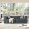 Other 2-Piece Sectional In Gray Fabric W/ Trim Lining