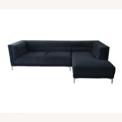 Other Sectional In Indigo Velvet W/ 3D Channeling Frame