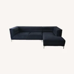Other Sectional In Indigo Velvet W/ 3D Channeling Frame - 1500 1500 frame 0 928