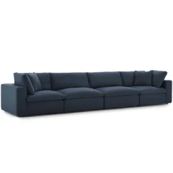 Other 4-Piece Sectional Sofa In Overstuffed Azure Fabric