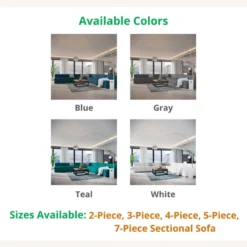 Other 7-Piece Sectional In Teal Fabric W/ Trim Lining - 1500 1500 frame 0 984