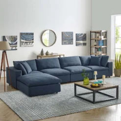 Other 5-Piece Sectional Sofa In Azure Linen Fabric - 1500 1500 frame 0 997